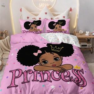 3pcs/set Girl Themed Star Printed Polyester Duvet Cover Set For Home 🛏️